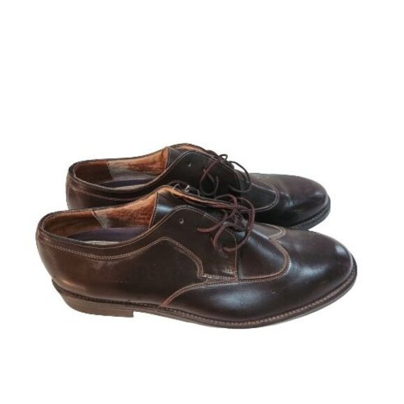 Allen Solly Brogues Wing Tip Brown Leather Made In Mexico Dress Shoes Size 12M - Picture 1 of 10